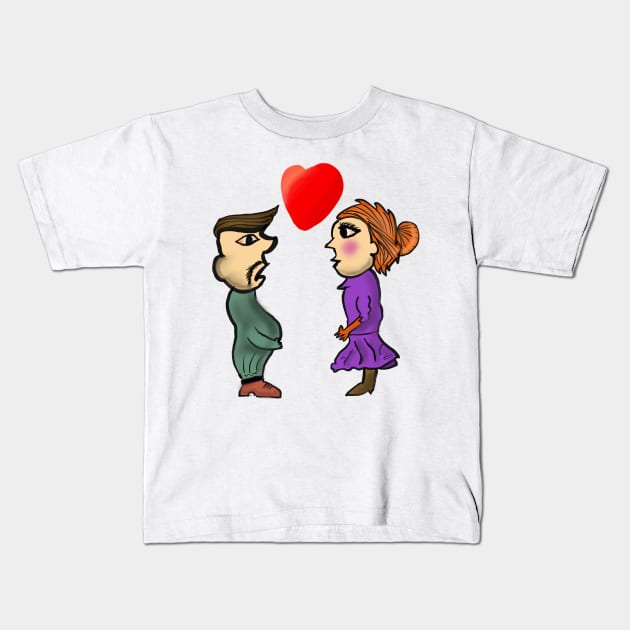 Couple love Kids T-Shirt by Joker & Angel